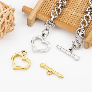 Thép không gỉ 18k Mạ Vàng Tình Yêu OT Khóa Trang Sức diy Handmade Vòng Cổ Vòng Tay Hình Trái Tim Kết Nối Khóa