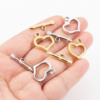 Thép không gỉ 18k Mạ Vàng Tình Yêu OT Khóa Trang Sức diy Handmade Vòng Cổ Vòng Tay Hình Trái Tim Kết Nối Khóa