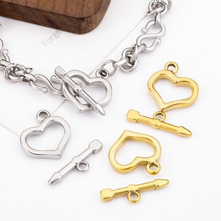 Thép không gỉ 18k Mạ Vàng Tình Yêu OT Khóa Trang Sức diy Handmade Vòng Cổ Vòng Tay Hình Trái Tim Kết Nối Khóa