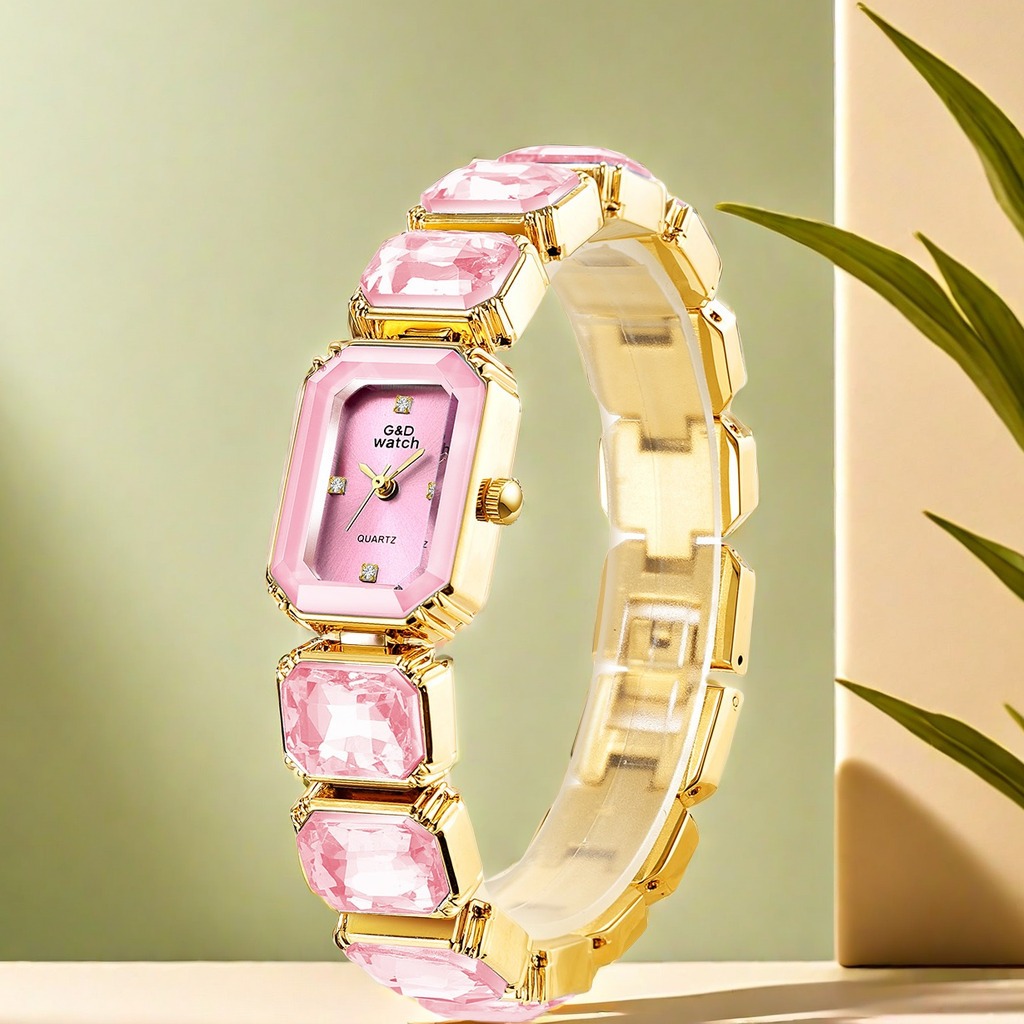 Đồng hồ nữ thời trang mới đồng hồ nữ thạch anh mạ điện chân không đính kim cương