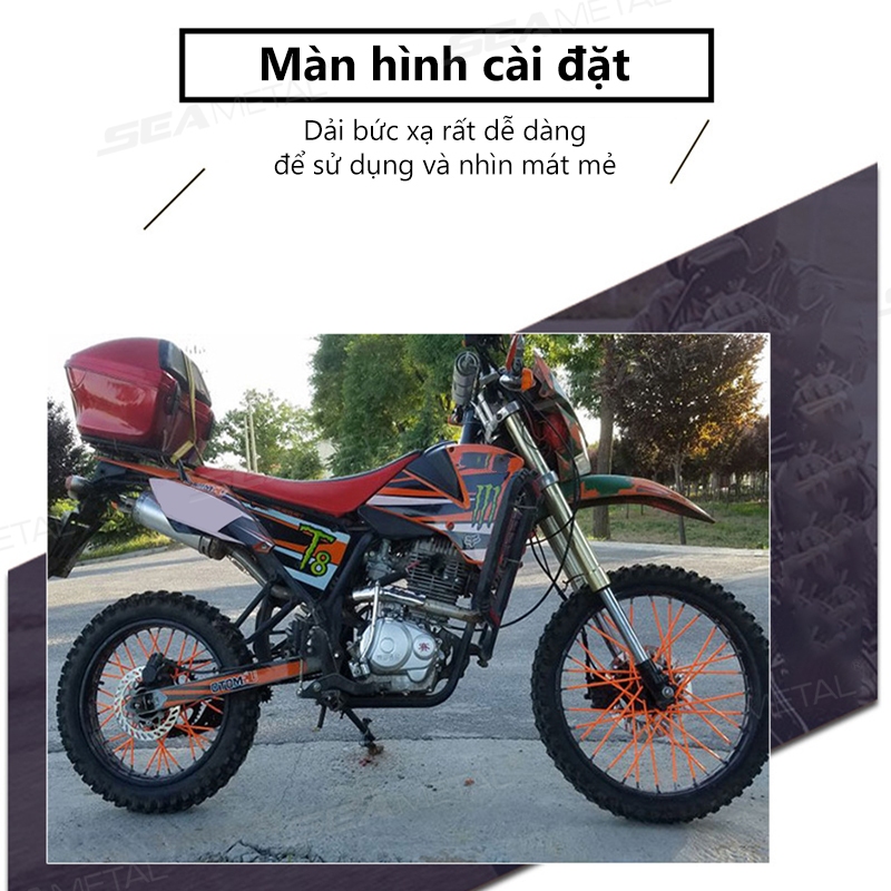 72 cái nan hoa SEAMETALVỏ bảo vệ bánh xe, Thích hợp cho hầu hết các loại xe địa hình, xe máy và xe đạp