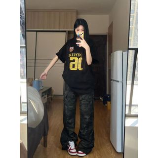 Áo thun Cotton nữ Oversize 4XL dáng rộng Baggy Top độc đáo Ootd 2025 Lives