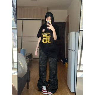 Áo thun Cotton nữ Oversize 4XL dáng rộng Baggy Top độc đáo Ootd 2025 Lives