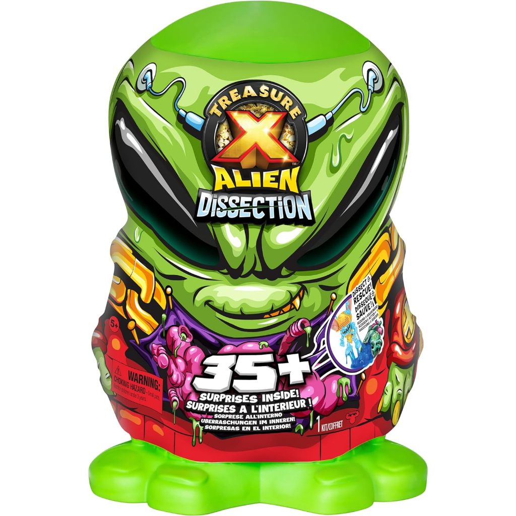 Treasure X Mega Alien Disection với 35 Plus Những điều bất ngờ bên trong Giải cứu người ngoài hành tinh cao 12 "The 4 thợ săn kho báu ngoài hành tinh Khám phá vũ khí, nhãn dán, Plus 4 kẻ phản bội ngoài hành tinh