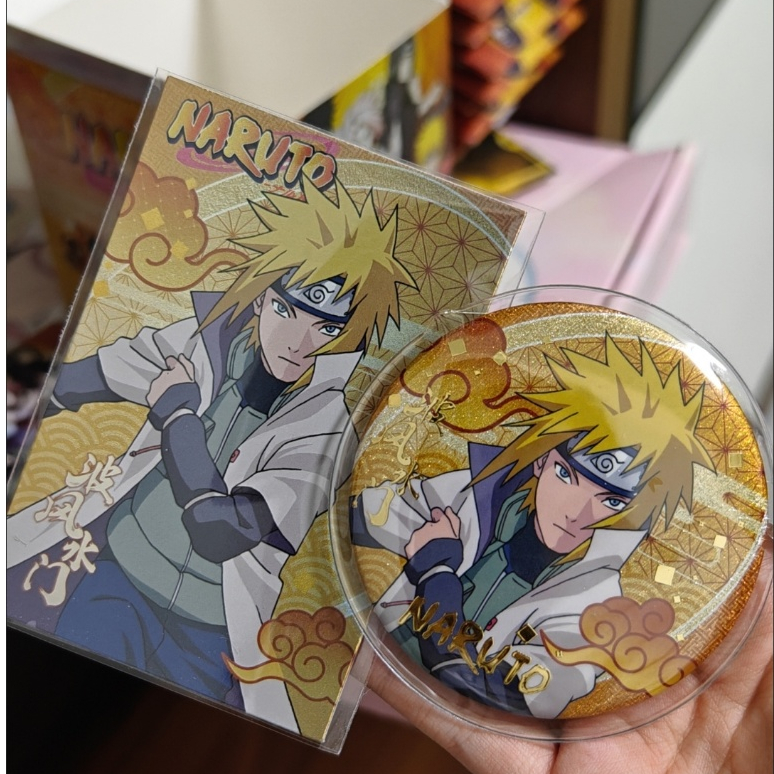 Bộ huy hiệu & thẻ Flash Naruto Blind Box | Thẻ Pin + Flash 75mm | Phiên BẢN THỨ 3 | Ghim hàng hóa Anime sưu tập, Thẻ trong suốt