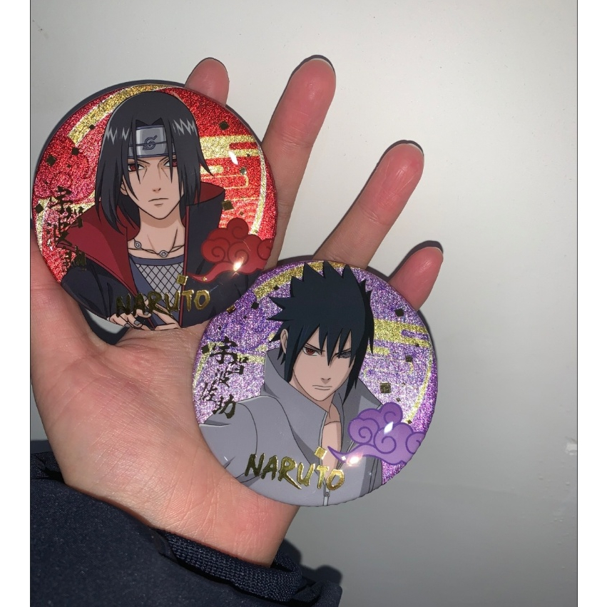 Bộ huy hiệu & thẻ Flash Naruto Blind Box | Thẻ Pin + Flash 75mm | Phiên BẢN THỨ 3 | Ghim hàng hóa Anime sưu tập, Thẻ trong suốt