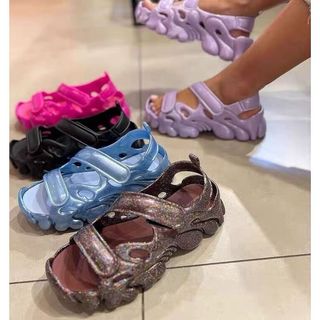 Giày nữ Melissa phong cách mới 2025 Giày cao gót đế dày Velcro