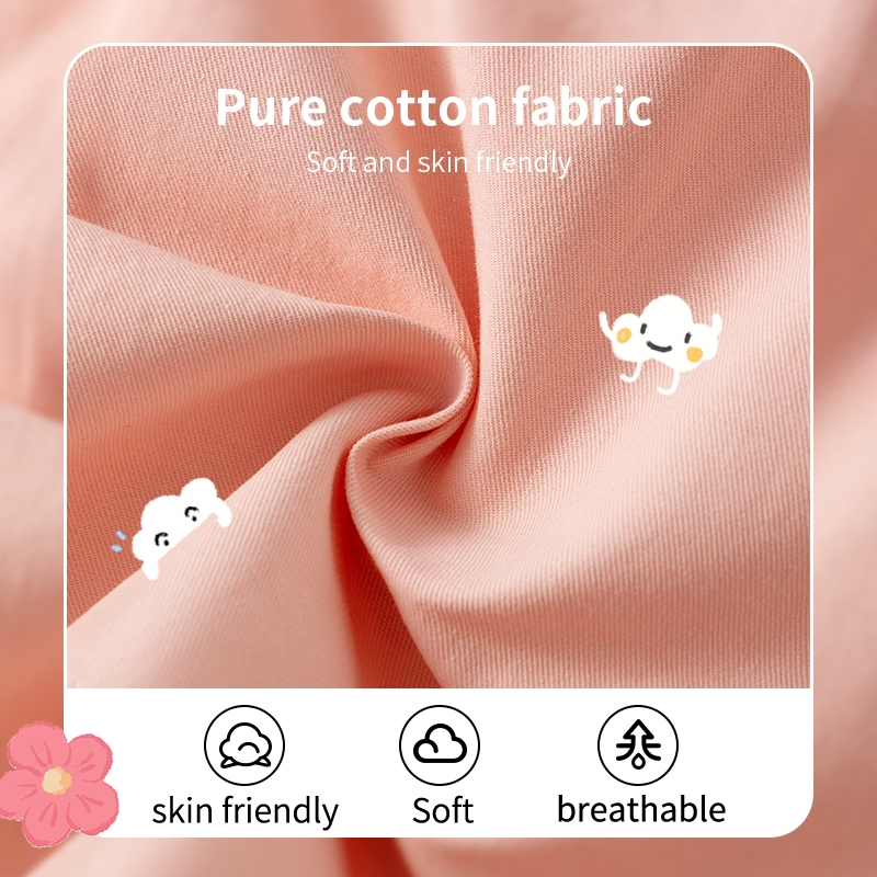 W.G.Q  Quần đùi Bé Gái, Thiết Kế Eo Co Giãn Có Túi, Vải Cotton Nguyên Chất, Mềm Mại Thoáng Khí