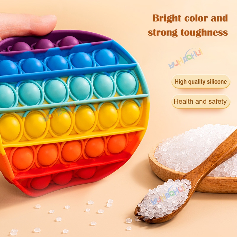 Rainbow Pop Đẩy Bong Bóng Fidget Chống Căng Thẳng Đồ Chơi Dành Cho Người Lớn Trẻ Em Nhu Cầu Đặc Biệt Đồ Chơi Cảm Giác Đồ Chơi Tương Tác Cho Trẻ Em