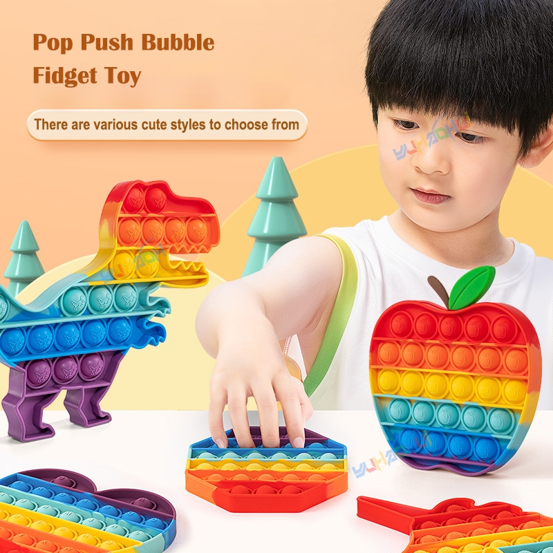 Rainbow Pop Đẩy Bong Bóng Fidget Chống Căng Thẳng Đồ Chơi Dành Cho Người Lớn Trẻ Em Nhu Cầu Đặc Biệt Đồ Chơi Cảm Giác Đồ Chơi Tương Tác Cho Trẻ Em
