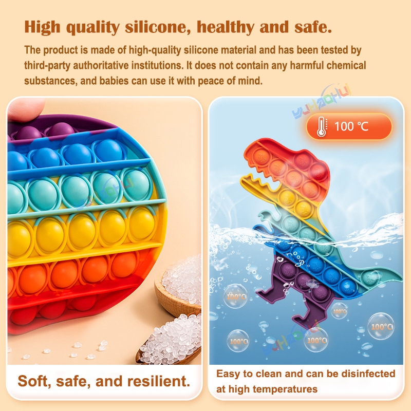 Rainbow Pop Đẩy Bong Bóng Fidget Chống Căng Thẳng Đồ Chơi Dành Cho Người Lớn Trẻ Em Nhu Cầu Đặc Biệt Đồ Chơi Cảm Giác Đồ Chơi Tương Tác Cho Trẻ Em