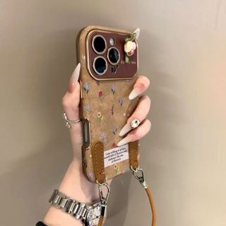 Ốp điện thoại di động hoa trà ba chiều Mẫu nổ dùng da iPhone16ProMax11 chống rơi 14 bao toàn bộ 1312 mềm