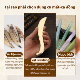 Dụng cụ massage mặt bằng đồng thau nguyên chất Guasha Dụng cụ massage điểm bằng đồng thau Guasha Dụng cụ cạo châm cứu SPA