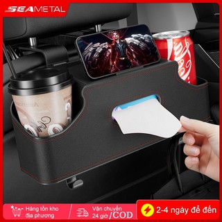 Seametal Ghế Sau Ô Tô Hộp Bảo Quản Hộp Đựng Khăn Giấy Giá Đỡ Điện Thoại Hộp Bảo Quản Đa Năng