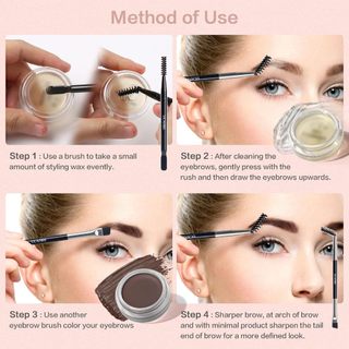 UCANBE Gel Chống Thấm Nước + Sáp Tạo Kiểu Lông Mày 2 Trong 1, Bộ Trang Điểm Lông Mày Lâu Dài Kèm Cọ 2 Đầu Điều Chỉnh