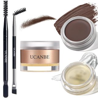 UCANBE Gel Chống Thấm Nước + Sáp Tạo Kiểu Lông Mày 2 Trong 1, Bộ Trang Điểm Lông Mày Lâu Dài Kèm Cọ 2 Đầu Điều Chỉnh