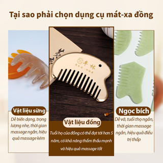 Dụng cụ cạo đồng Đầu bàn chải kinh tuyến Đầu cọ Massage Lược cạo lược mặt dây chuyền
