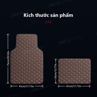 Thảm lót sàn ô tô SEAMETAL Da PU Tấm lót chân chống nước 4 Cái / bộ Thảm ô tô đa năng Phụ kiện nội thất