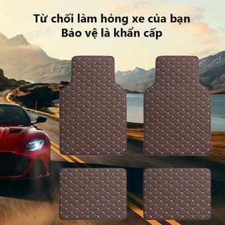 Thảm lót sàn ô tô SEAMETAL Da PU Tấm lót chân chống nước 4 Cái / bộ Thảm ô tô đa năng Phụ kiện nội thất