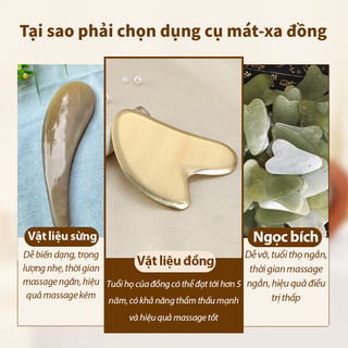 Vật liệu bằng đồng kết hợpGuasha Massage Da Mặt - Hiệu Quả Sau Vài Tuần Sử Dụng Giúp Nâng Cơ Thư Giãn