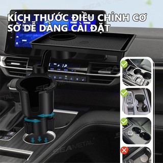 Khay đựng thức ăn ô tô đa chức năng SEAMETAL có giá đỡ cốc Bàn ăn ô tô có thể điều chỉnh 360 độ