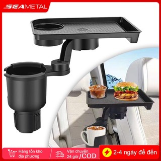 Khay đựng thức ăn ô tô đa chức năng SEAMETAL có giá đỡ cốc Bàn ăn ô tô có thể điều chỉnh 360 độ
