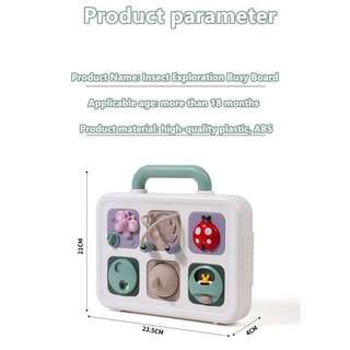 Khám phá côn trùng bảng bận rộn cho trẻ sơ sinh 1 tuổi Montessori Đồ chơi giáo dục giáo dục phát triển trí thông minh cho bé hỗ trợ giảng dạy