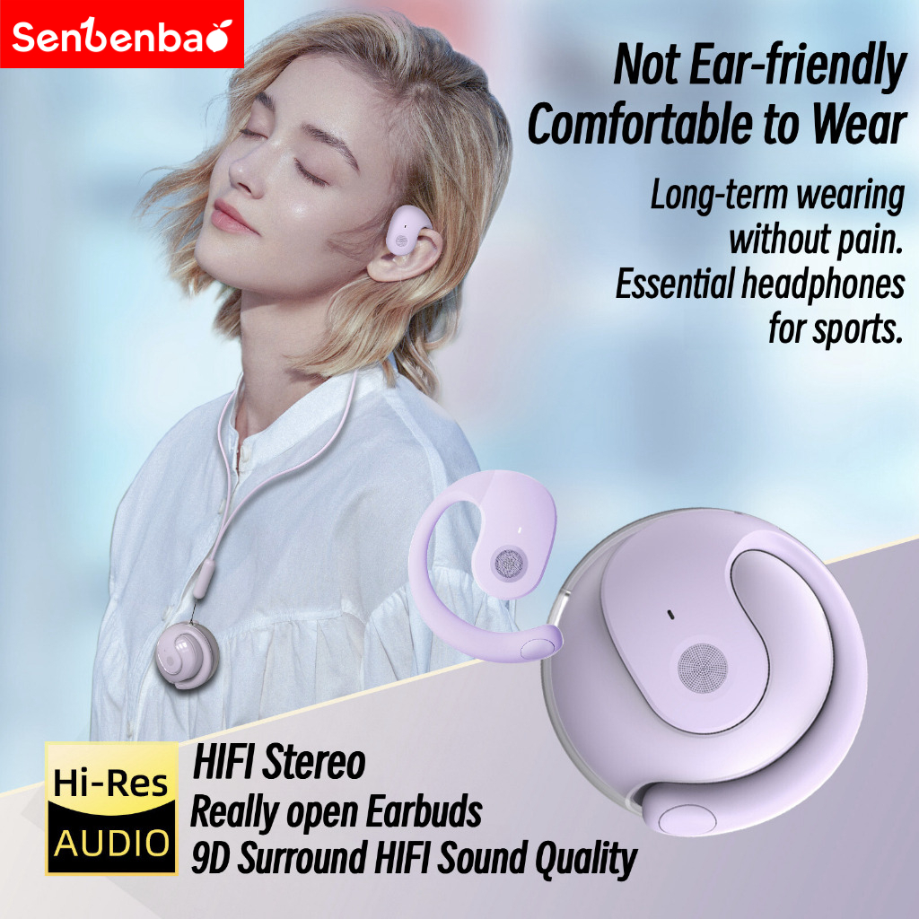 Tai nghe nhét tai SenBenBao BY01 OWS (quà tặng: 1 dây Silicon ) Tai nghe không dây chất lượng âm thanh HiFi, chống nước IPX5 với tai nghe pin dung lượng lớn