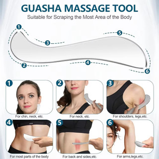 Dụng cụ Massage cạo bằng thép không gỉ Dụng cụ cạo cơ bắp, Bộ công cụ giãn nở Glaston Myofascial, Máy mát xa giảm sẹo lưng