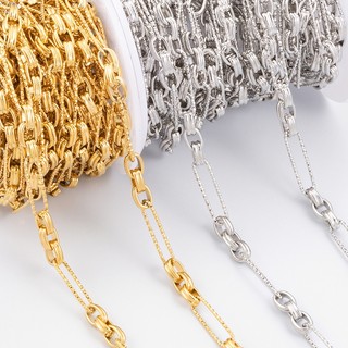 Dây chuyền thép không gỉ 18k, mặt vuông đôi, phụ kiện trang sức DIY cho vòng cổ/vòng tay