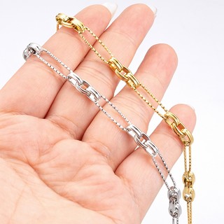 Dây chuyền thép không gỉ 18k, mặt vuông đôi, phụ kiện trang sức DIY cho vòng cổ/vòng tay