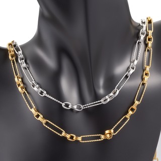 Dây chuyền thép không gỉ 18k, mặt vuông đôi, phụ kiện trang sức DIY cho vòng cổ/vòng tay