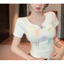 Mùa Hè Nguyên Chất Desire Phong Cách Nơ Xốp In Vai Tay Ngắn Ôm Ôm Hơn Nhìn Ngắn Ngọt Cay Nhỏ Áo Thun Nữ V250220239