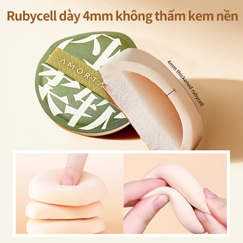 Hộp Mút Cushion + 2 Mút XL AMORTALS – Chính Hãng, Siêu Mềm Lớn Tán Nền Hoàn Hảo