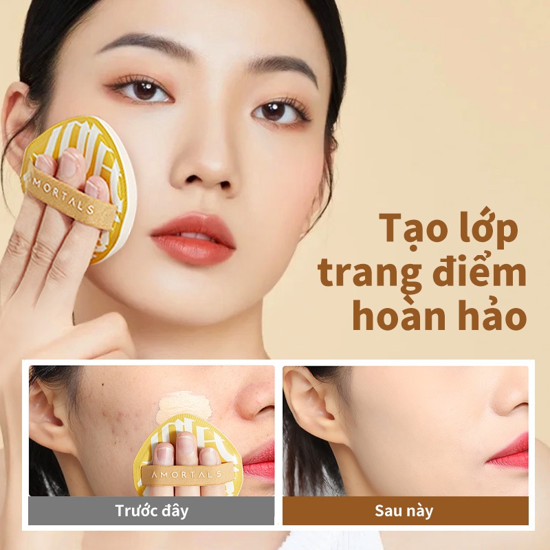 Hộp Mút Cushion + 2 Mút XL AMORTALS – Chính Hãng, Siêu Mềm Lớn Tán Nền Hoàn Hảo