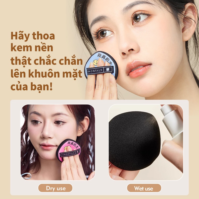 Mút Tán Kem Nền AMORTALS – Bông Phấn Đen Mới Bộ XL Dụng Cụ Trang Điểm Cao Cấp