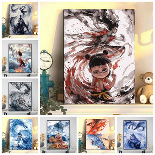 MOZI✨40 * 50cm / 30 * 40cm Nezha MOZI ✨40 * 50cm / 30 * 40cm Nezha 's Demon Child Ma Ám Biển Kỹ Thuật Số Tranh Sơn Dầu Tự Làm Đầy Tranh Sơn Màu Tranh Handmade Tranh Kỹ Thuật Số Tranh Acrylic Tranh Sơn Dầu Tranh Trang Trí Tranh Sơn Dầu Kỹ Thuật Số Tự Làm