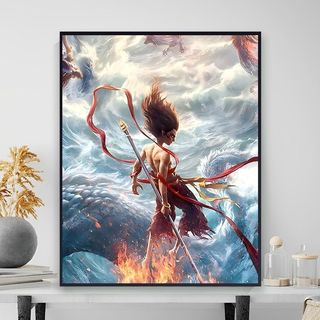 MOZI✨40 * 50cm / 30 * 40cm Nezha MOZI ✨40 * 50cm / 30 * 40cm Nezha 's Demon Child Ma Ám Biển Kỹ Thuật Số Tranh Sơn Dầu Tự Làm Đầy Tranh Sơn Màu Tranh Handmade Tranh Kỹ Thuật Số Tranh Acrylic Tranh Sơn Dầu Tranh Trang Trí Tranh Sơn Dầu Kỹ Thuật Số Tự Làm