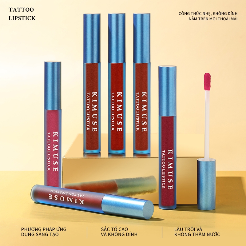 Ảnh KIMUSE 5 Màu Tùy Chọn Peel Off Lip Stain Tattoo Lipstick Lâu trôi và không thấm nước Peel Off Lip Make Up 1