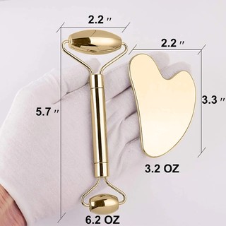 Bộ 2 Trong 1 Đồng Con Lăn Máy Mát Xa, Thích Hợp Cho Da Mặt Cạo Cơ Thể Con Lăn Chăm Sóc Da Mặt Máy