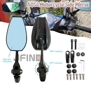 【for Yadea】Street King Xe Máy Bên Gương Dành Cho Xe Chống chói Đường Phố Đa Năng Xe Máy Gương Chiếu Hậu Cho Xe Honda AOS4 360° Ống kính xanh / trắng có thể điều chỉnh