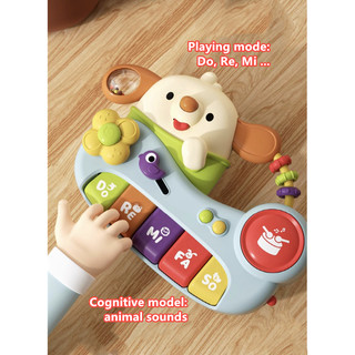 Con chó con đàn piano điện tử đa năng có thể chơi nhạc cụ giáo dục sớm đồ chơi âm nhạc giáo dục quà tặng cho bé trai và bé gái.