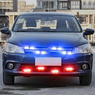 Đèn cảnh báo FANIELLAPOWELL, đèn cảnh sát xe cứu hộ 12 LED, đèn khẩn cấp có dây cho lính cứu hỏa