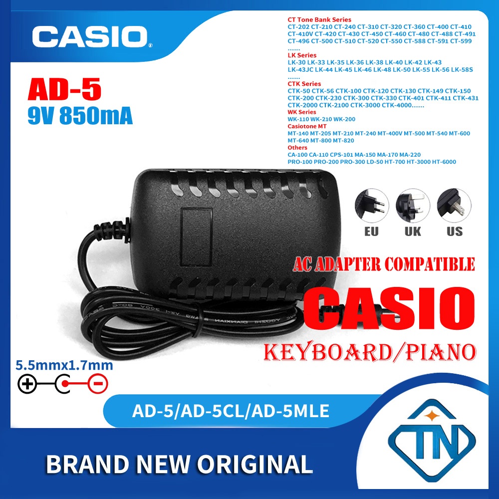 Adattatore 9v Per Cavo Alimentazione Tastiera Casio LK-110 LK-33 - Foto 6