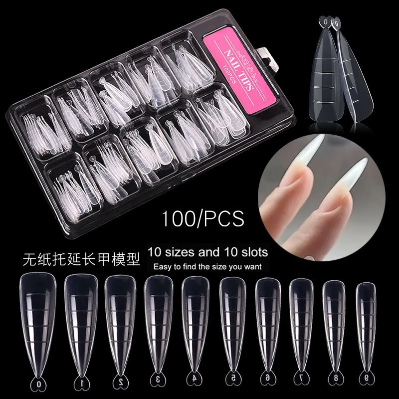 🦋glamcharm🦋Hộp 100 móng tay giả nối dài móng tay hỗ trợ làm đẹp trang trí tiện lợi