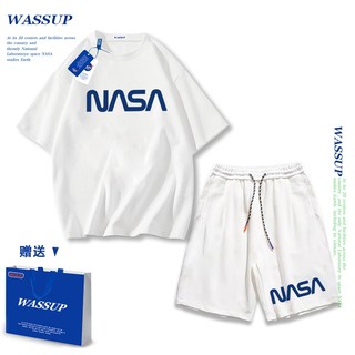 Áo thun ngắn tay Wassup mùa hè nam dáng rộng Quần Short Cotton hợp thời trang, nam nữ thể thao giản dị Phong cách đơn giản 2025 Phong cách mới