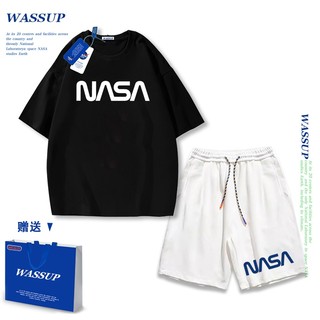 Áo thun ngắn tay Wassup mùa hè nam dáng rộng Quần Short Cotton hợp thời trang, nam nữ thể thao giản dị Phong cách đơn giản 2025 Phong cách mới