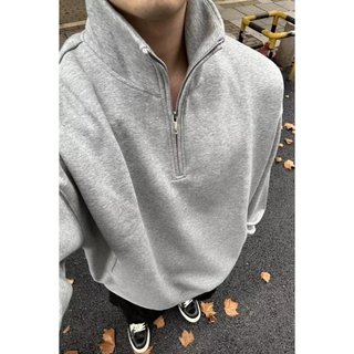 Mùa Thu Đông Mỹ cleanfit Nửa Dây Kéo Đảo Áo Chui Đầu Ba Chiều Rời Top