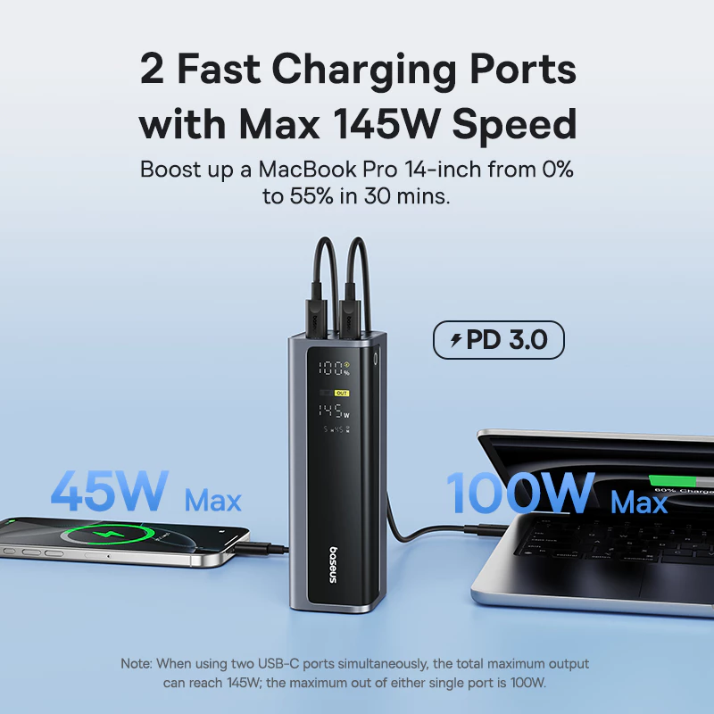 [Chứng nhận CCC] Baseus EnerGeek GP12 Power Bank 145W 20800mAh Sạc nhanh PowerBank di động với màn h