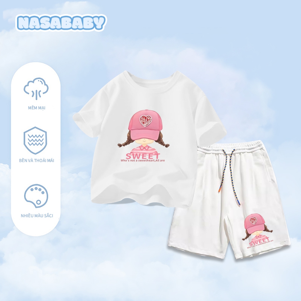 Nasa Cotton Nguyên Chất Ngắn Tay Trẻ Em Tay Ngắn Mềm Mại Thoải Mái Thời Trang Dễ Thương 2025 Phong Cách Mới 1
